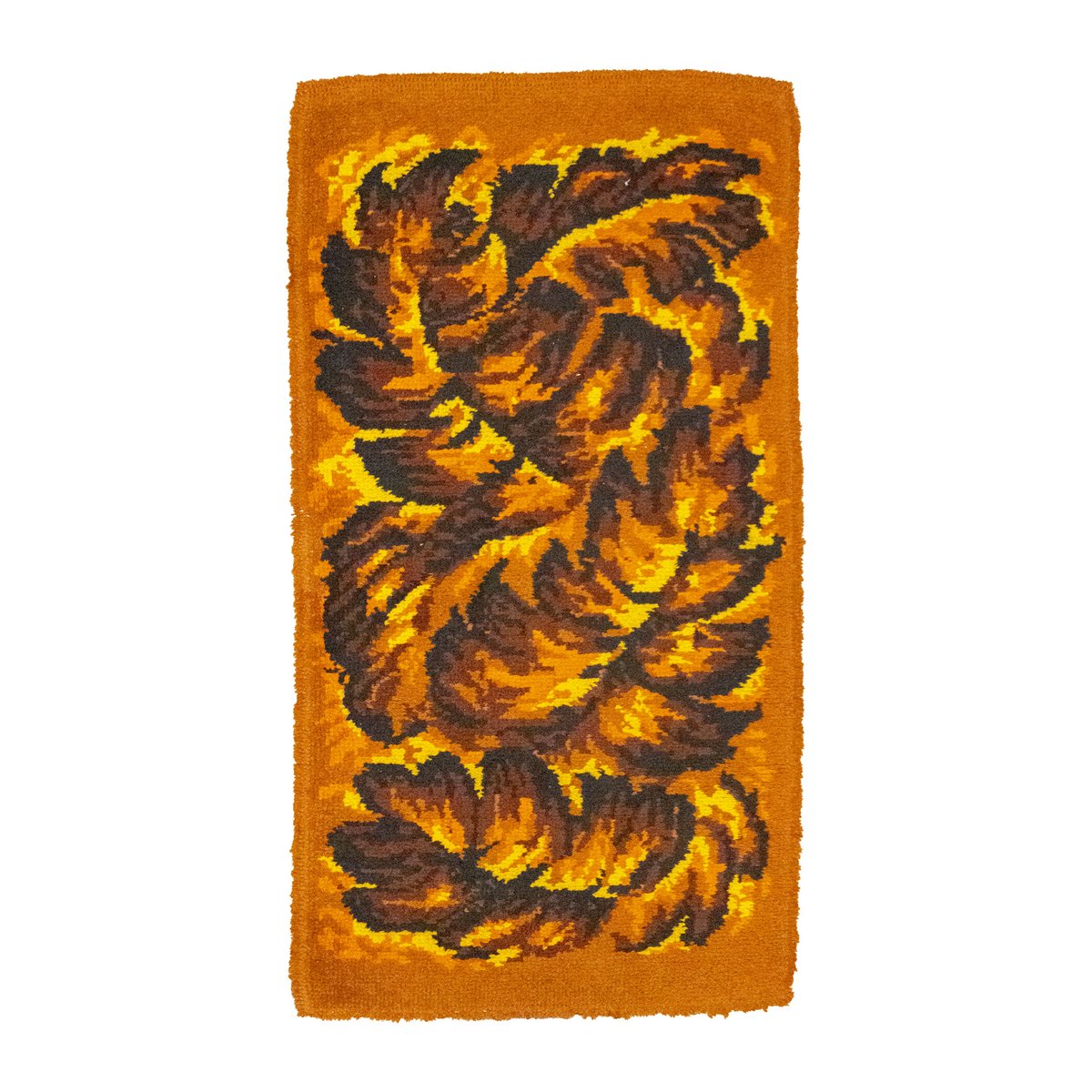 Space Age Orange Fern Rug, 1970s