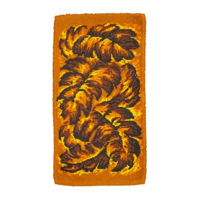 Space Age Orange Fern Rug, 1970s