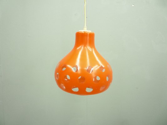 Space Age Orange Glass Ceiling Lamp, 1960s-UG-1396969