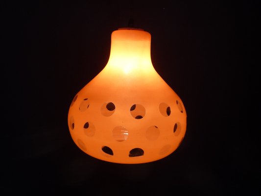 Space Age Orange Glass Ceiling Lamp, 1960s-UG-1396969