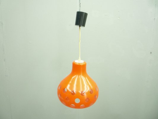 Space Age Orange Glass Ceiling Lamp, 1960s-UG-1396969