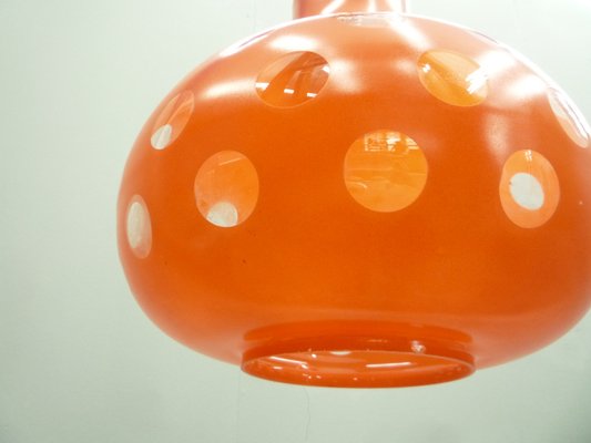 Space Age Orange Glass Ceiling Lamp, 1960s-UG-1396969