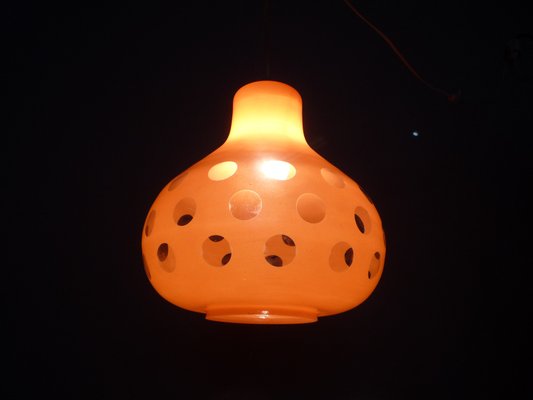 Space Age Orange Glass Ceiling Lamp, 1960s-UG-1396969