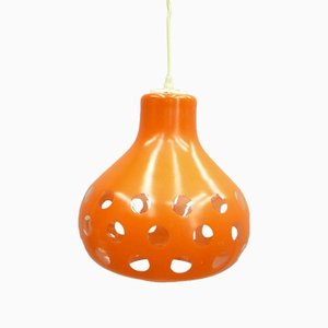 Space Age Orange Glass Ceiling Lamp, 1960s-UG-1396969