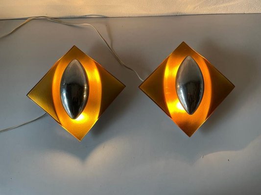 Space Age Orange Glass Sconces, Germany, 1970s-RDS-1147981