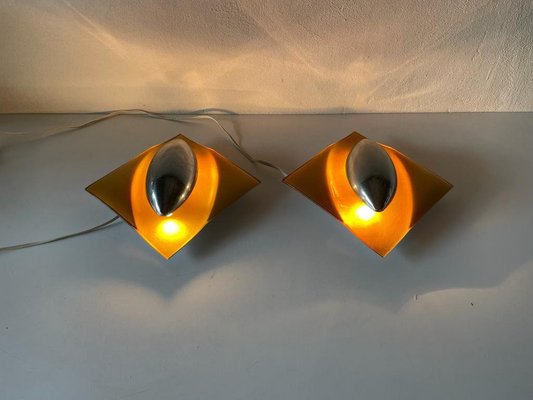 Space Age Orange Glass Sconces, Germany, 1970s-RDS-1147981