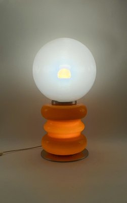 Space Age Orange Murano Glass Table Lamp, Italy, 1970s-TXN-2027663