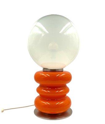 Space Age Orange Murano Glass Table Lamp, Italy, 1970s-TXN-2027663