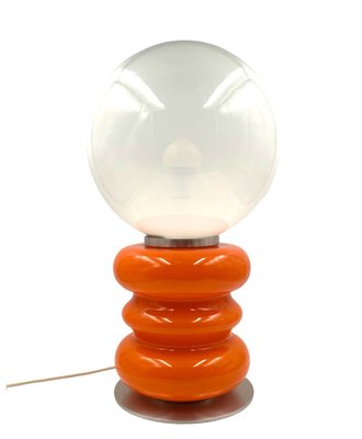 Space Age Orange Murano Glass Table Lamp, Italy, 1970s-TXN-2027663