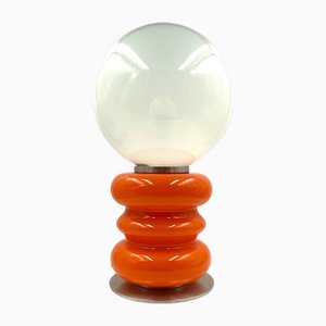 Space Age Orange Murano Glass Table Lamp, Italy, 1970s-TXN-2027663