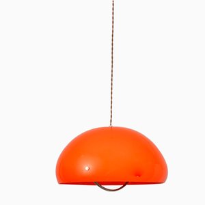 Space-Age Orange Pendant Lamp in Acrylic and Metal, 1970s-HGJ-1318731