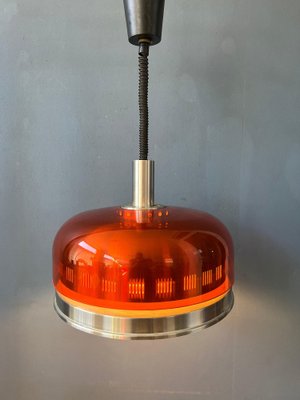 Space Age Orange Transparent UFO Pendant Lamp-ZBK-1717778