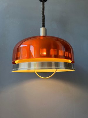 Space Age Orange Transparent UFO Pendant Lamp-ZBK-1717778