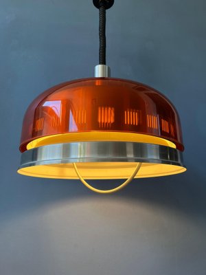 Space Age Orange Transparent UFO Pendant Lamp-ZBK-1717778