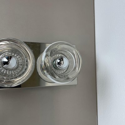 Space Age Original Metal Chrome Glass Wall Sconce Cosack Lights, Germany, 1970s-QZ-1815876