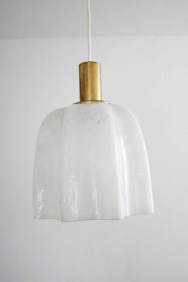 Space Age Pendant Lamp in Ice Glass and Brass from Limburg-FJP-1789516