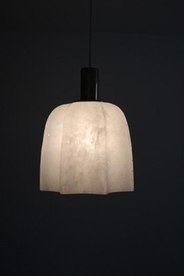 Space Age Pendant Lamp in Ice Glass and Brass from Limburg-FJP-1789516