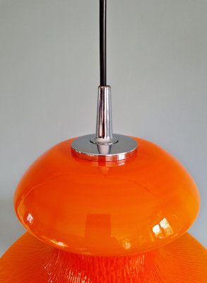 Space Age Pendant Lights in Orange Opaline Glass from Peill & Putzler, 1970, Set of 2-FAX-2041120