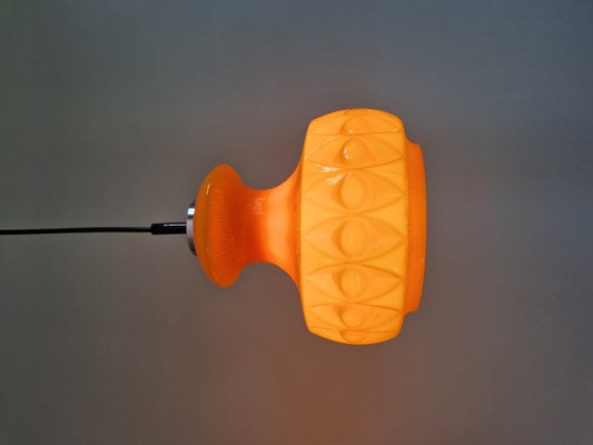 Space Age Pendant Lights in Orange Opaline Glass from Peill & Putzler, 1970, Set of 2-FAX-2041120