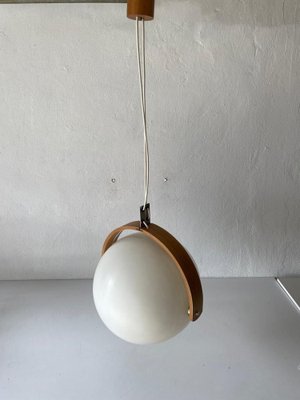 Space Age Plastic and Bent Wood Pendant Lamp from Temde, Switzerland, 1970s-RDS-1310736