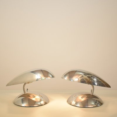 Space Age Polished Aluminum Table Lamps, 1980s, Set of 2-FB-577827