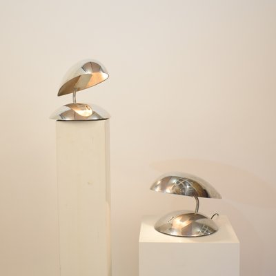 Space Age Polished Aluminum Table Lamps, 1980s, Set of 2-FB-577827