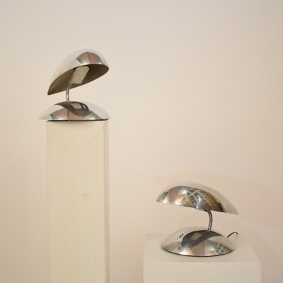 Space Age Polished Aluminum Table Lamps, 1980s, Set of 2-FB-577827