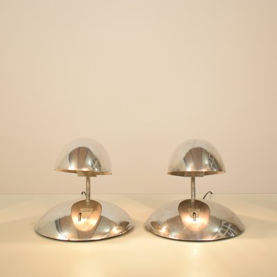 Space Age Polished Aluminum Table Lamps, 1980s, Set of 2-FB-577827