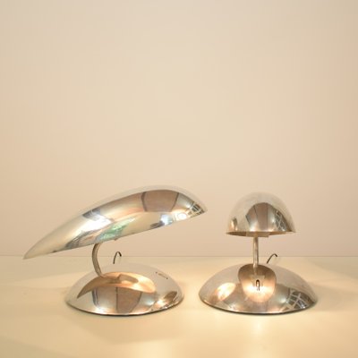 Space Age Polished Aluminum Table Lamps, 1980s, Set of 2-FB-577827