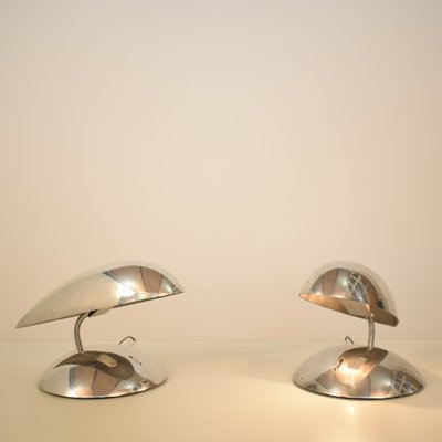 Space Age Polished Aluminum Table Lamps, 1980s, Set of 2-FB-577827