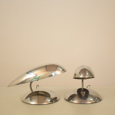 Space Age Polished Aluminum Table Lamps, 1980s, Set of 2-FB-577827