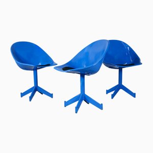 Space Age Resin and Steel Chairs, France, 1970, Set of 3-MAO-1084279