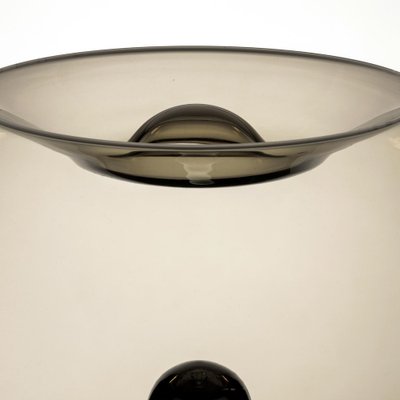 Space Age Round Chrome and Smoke Glass Lamp, 1960s-QBR-1804156