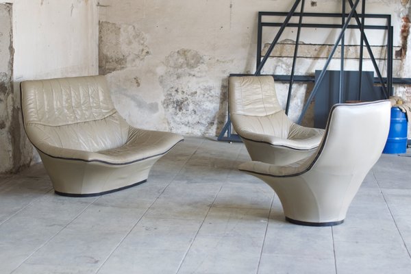 Space Age Sofa and Lounge Chairs by Gerard van den Berg, Germany, 1970s, Set of 3-LA-1783523