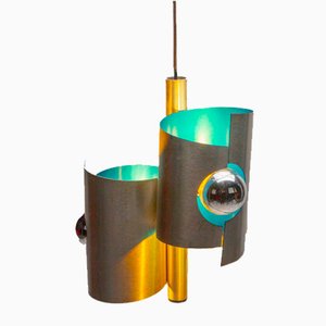 Space Age Spirelli Pendant Lamp in Turquoise-XMR-983488