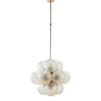 Space Age Sputnik Brass & Glass Globes Ceiling Light from Kaiser Leuchten, Germany, 1960s-BMM-1785197