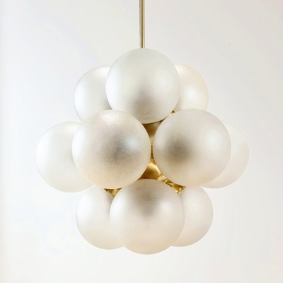 Space Age Sputnik Brass & Glass Globes Ceiling Light from Kaiser Leuchten, Germany, 1960s-BMM-1785197