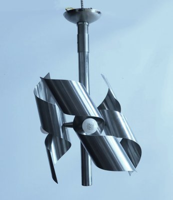 Space Age Stainless Steel Chandelier, 1960s-RVK-2023497