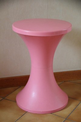 Space Age Stool in Pink Plastic, 1983-NAD-1677167