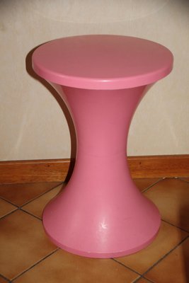 Space Age Stool in Pink Plastic, 1983-NAD-1677167