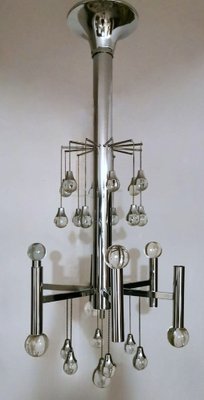 Space Age Style Chandelier in Chrome-Plated Brass, 1970-QRS-1794668