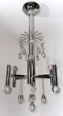 Space Age Style Chandelier in Chrome-Plated Brass, 1970-QRS-1794668