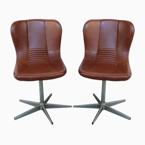 Space Age Swivel Chairs in Eco Leather, Italy, 1960s, Set of 2-YVE-1427485