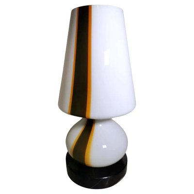 Space Age Table Lamp in Opaline Murano Glass & Marble in Carlo Moretti Style-QRS-1327707