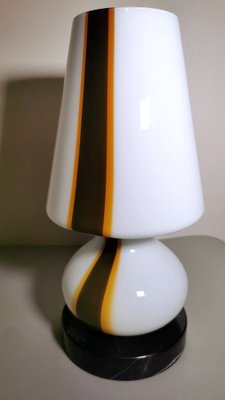 Space Age Table Lamp in Opaline Murano Glass & Marble in Carlo Moretti Style-QRS-1327707