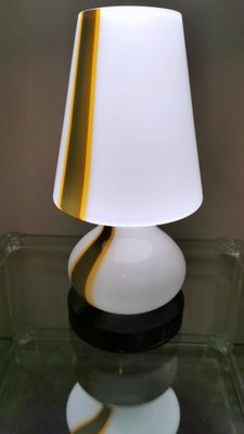 Space Age Table Lamp in Opaline Murano Glass & Marble in Carlo Moretti Style-QRS-1327707