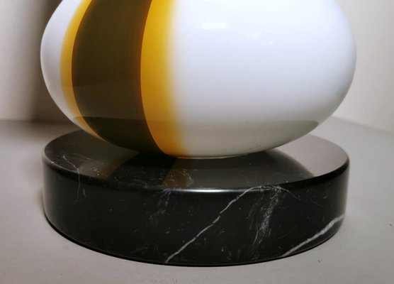 Space Age Table Lamp in Opaline Murano Glass & Marble in Carlo Moretti Style-QRS-1327707