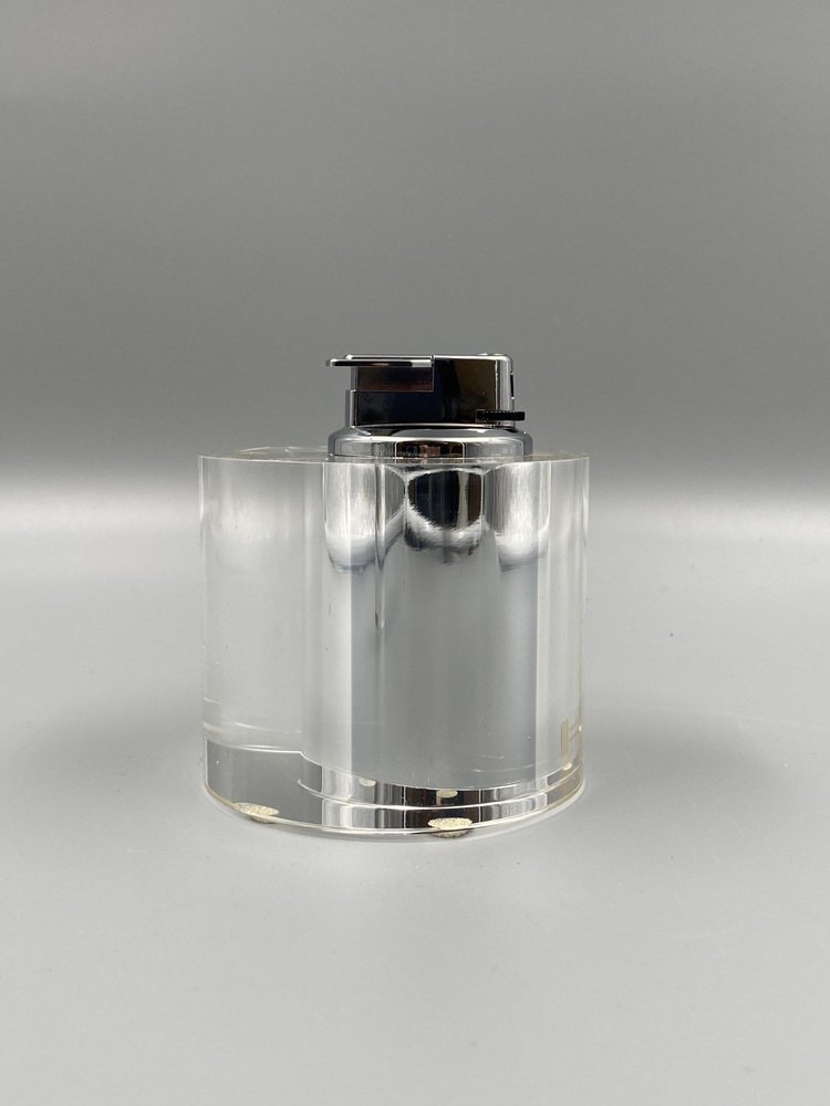 Space Age Table Lighter in Acrylic Glass by Felice Antonio Botta, Italy, 1970s