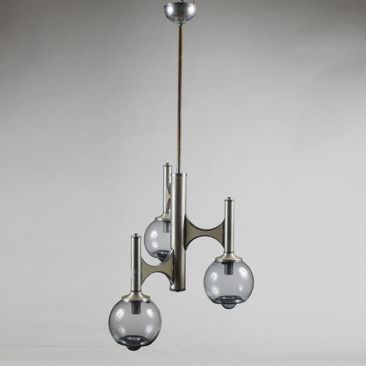 Space Age Three-Light Chandelier in the style of Mazzega