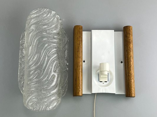 Space Age Wall Lamp in Ice Glass from Fischer Leuchten, 1960s-EJL-1361944